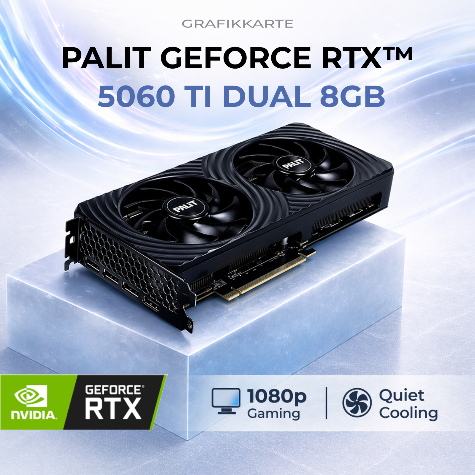 Zyberx Gaming PC mit AMD Ryzen™ 5 5600 Prozessor, 16 GB RAM, 512 GB SSD, Palit GeForce RTX™ 5060 Ti Dual 8GB, Windows 11 | Schwarz